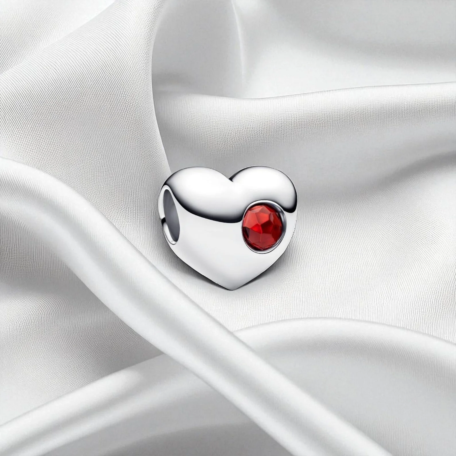 Birthstone Hearts Bracelet Charm Hallmarked S925 Sterling Silver - Image 3