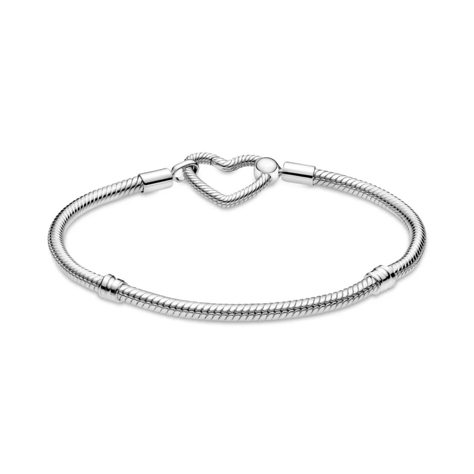 Heart Closure Snake Chain Charms Bracelet - Image 3
