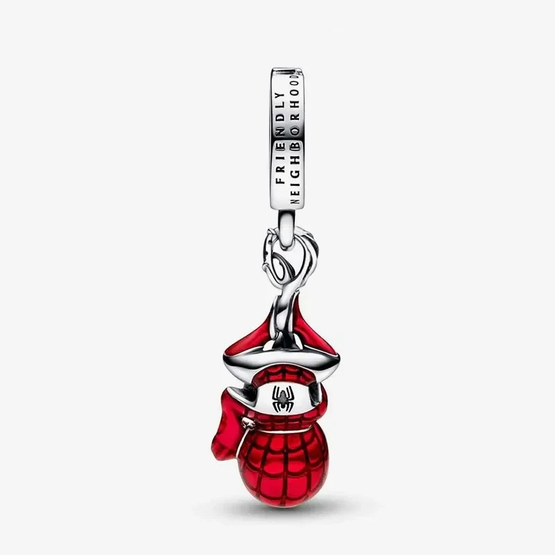 Marvel Hanging Spider Man Dangle Charm Hallmarked S925 Sterling Silver - Image 3