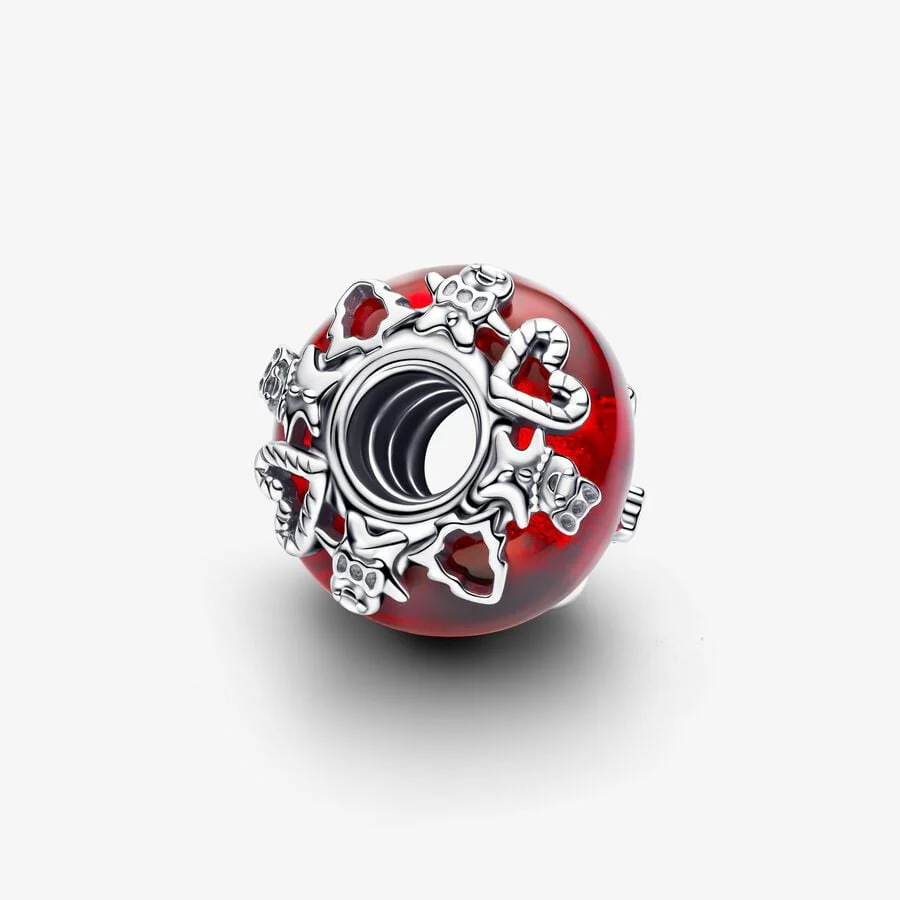Red Magic Murano Glass Charm Hallmarked S925 Sterling Silver - Image 3