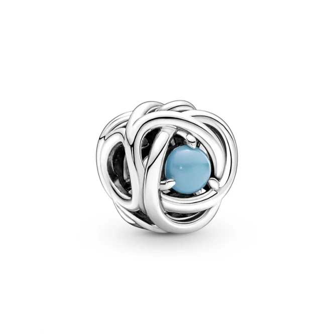 S925 Birthstone Eternity Circle Months Sterling Silver Charms Collection - Image 18