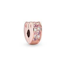 S925 Heart Clip Stopper Pink Clear Multicolour Sterling Silver Charm Collection - Image 5