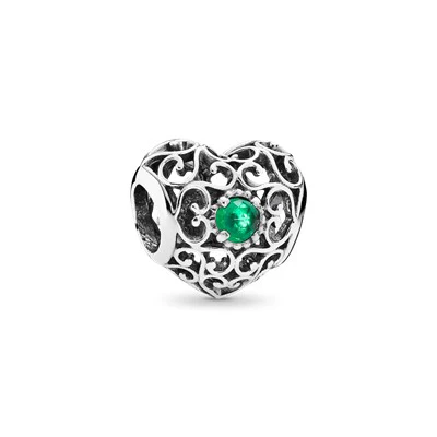 S925 Signature Heart Birthstone Months Sterling Silver Charms Collection - Image 10
