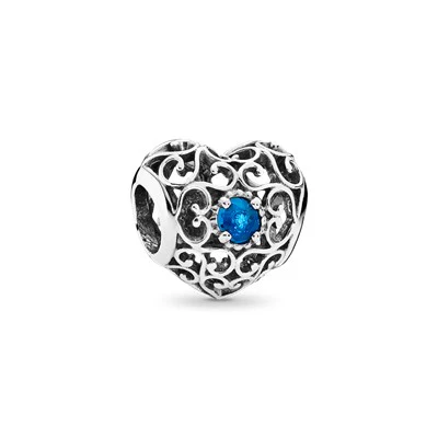 S925 Signature Heart Birthstone Months Sterling Silver Charms Collection - Image 4